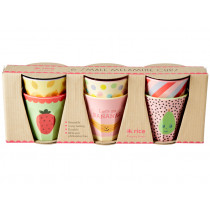RICE 6 Small Melamine Cups HAPPY FRUITS