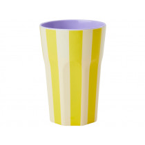 RICE Tall Melamine Cup YELLOW STRIPES