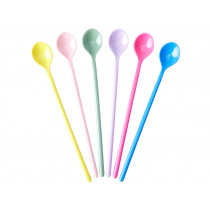 RICE 6 Melamine Latte Macchiato Spoons FLOWER ME HAPPY Colors 2023