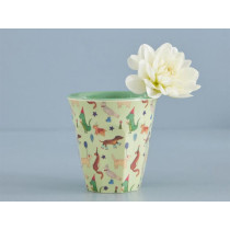 RICE Melamine Cup PARTY ANIMALS green