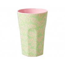 RICE Tall Melamine Cup YIPPIE YIPPIE YEAH Pink Flower Field