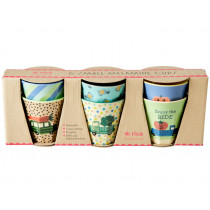 RICE 6 Small Melamine Cups HAPPY CARS