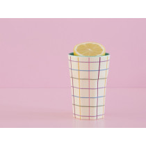 RICE Tall Melamine Cup CHECKED colors