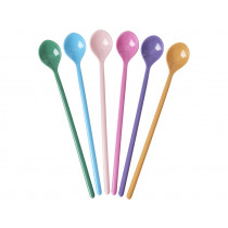 RICE 6 Melamine Latte Macchiato Spoons LA JOIE DE VIVRE Colors