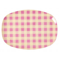 RICE Melamine Rectangular Plate CHECK IT OUT pink