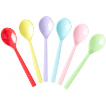 RICE 6 Melamine Teaspoons YIPPIE YIPPIE YEAH Colors
