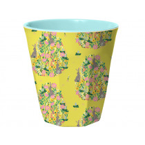 RICE Melamine Cup EASTER BUNNY soft yellow