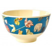 RICE Small Melamine Bowl ART PRINT blue