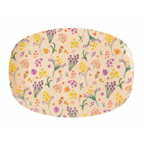 RICE Small Rectangular Plate YIPPIE YIPPIE YEAH Wild Flowers