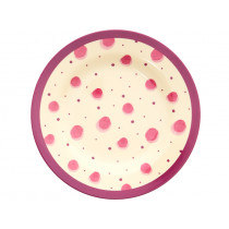 RICE melamine side plate with Watercolor Splash small pink