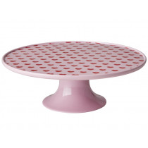 RICE Melamine CAKE STAND Hearts pink
