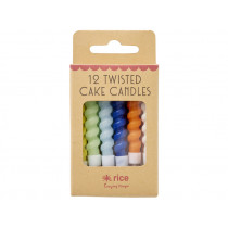 RICE 12 Twisted CAKE CANDLES blue