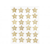Rico Design Wooden Advent Calendar Sticker STARS gold