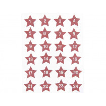 Rico Design Wooden Advent Calendar Sticker STARS red
