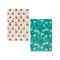 Rico Design 2 NOTEBOOKS Bees & Flowers (Din A5)