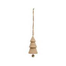Rico Design Pendant CHRISTMAS TREE with Bell natural