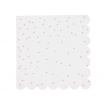 Rico Design 20 Napkins DOTS white/gold