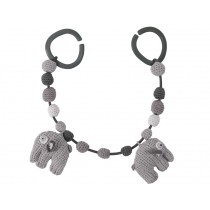 Sebra crochet pram chain elephant grey