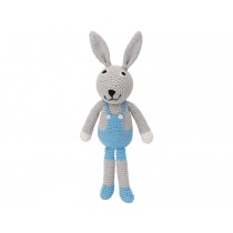 Sindibaba Crochet Cuddly Toy Rattle Bunny BOBBY blue