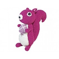 Sindibaba crochet squirrel soft toy rattle purple