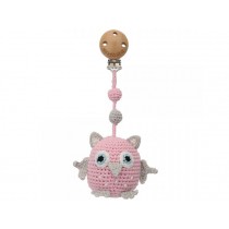 Sindibaba Crochet Pram Clip OWL LUNA pink