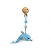 Sindibaba Crochet Pram Clip DOLPHIN BLUE