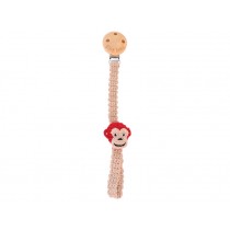 Sindibaba pacifier holder MONKEY red