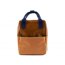 Sticky Lemon Small Backpack Meadows COLOUR BLOCK brown & morning sky (4-7yrs)