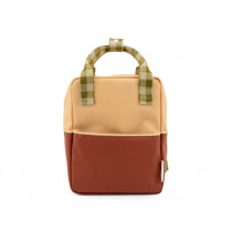 Sticky Lemon Small Backpack COLOUR BLOCK Fig Brown & Apple Tree 4-7 yrs