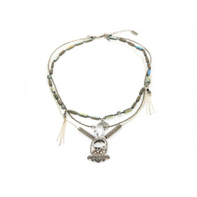 FIVA necklace (Murano, Silberkette, versilberte Elemente)