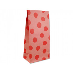 Ava & Yves 6 Gift Bags pink with DOTS red