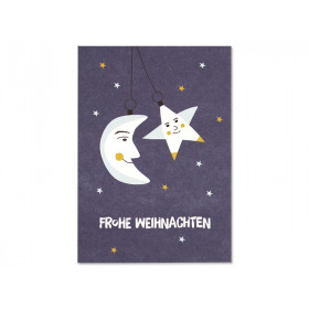 Ava & Yves Postcard CHRISTMAS ORNAMENTS "Frohe Weihnachten"