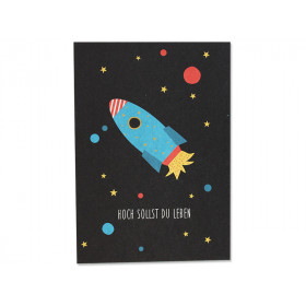 Ava & Yves Postcard SPACE "Hoch sollst Du Leben"