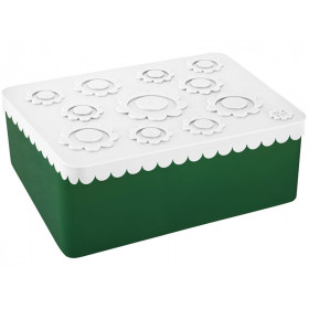 Blafre Lunch Box FLOWERS white / dark green