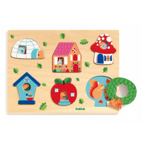 Djeco Wooden Plug-In Puzzle COUCOU-HOUSE