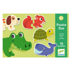 Djeco Educational Games PUZZLE DUO/TRIO ANIMALS