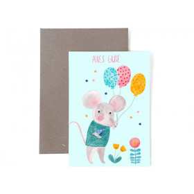 Frau Ottilie Birthday greeting card ALLES GUTE mouse