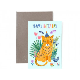 Frau Ottilie Birthday greeting card HAPPY BIRTHDAY Tiger