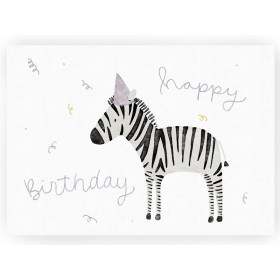 Hej Hanni Postcard ZEBRA Happy Birthday