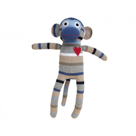 Hickups sock monkey light blue / grey