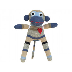 Hickups sock monkey mini light blue/grey