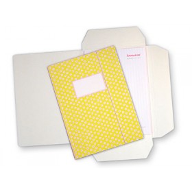 Yellow folder map with little dots