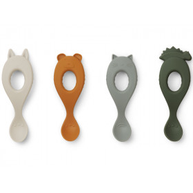 LIEWOOD 4 Silicone Spoons LIVA hunter green