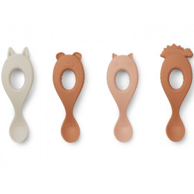 LIEWOOD 4 Silicone Spoons LIVA rose mix