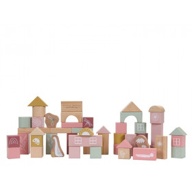 Little Dutch Wooden Building Blocks LITTLE GOOSE pink
