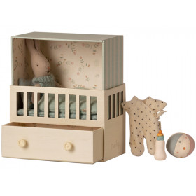 Maileg BABY ROOM with Micro Rabbit blue