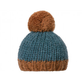 Maileg KNITTED HAT petrol/brown