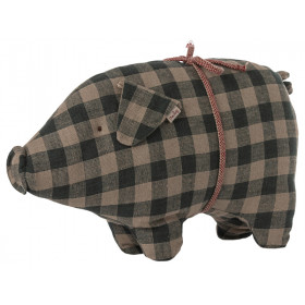 Maileg Pig CHECKED green