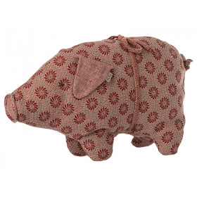 Maileg Pig FLORAL red