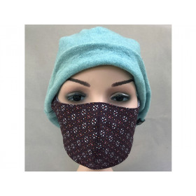 Hickups Fabric Mask ADULTS FEMALE Flowers brown
